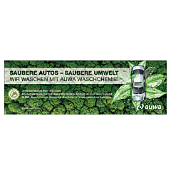 Banner "AUWA Green Car Care" 3 x 1 Meter