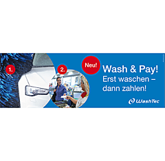 Banner "Wash & Pay" 3x1m