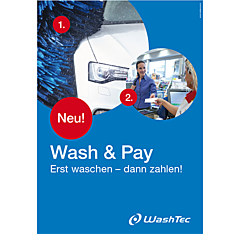 Poster "Wash & Pay" DIN A1