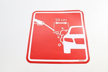 AUFKLEBER ROT POWERSCHAUMPISTOLE FARBKON