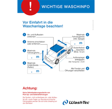Schild Waschinfo DIN A2
