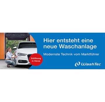 Banner Baustelle Neue Waschanlage 4x1,5m