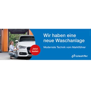 Banner Motiv "Neue Waschanlage" 3x1m