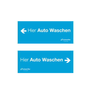 Einfahrtsschild Hier Auto Waschen blau