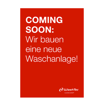 Poster Neue Waschanlage A0 rot