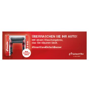 Banner SmartCare - Überraschen 3x1m Rot