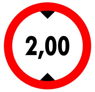 Aufkleber Durchfahrtshöhe 2,00M