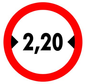 Aufkleber Durchfahrtsbreite 2,20M