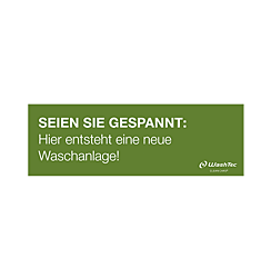 Banner "Neue Waschanlage" 3x1 m grün