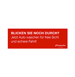Banner "Durchblick" 4x1,5 m rot