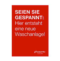 Poster "Neue Waschanlage" A2 rot