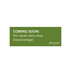 Banner "Neue Waschanlage" 4x1,5 m grün