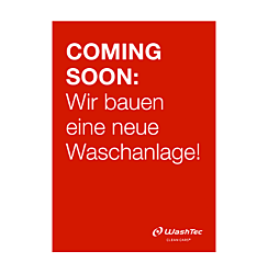 Poster "Neue Waschanlage" A2 rot