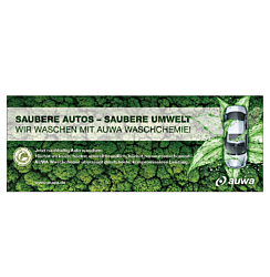 Banner "AUWA Green Car Care" 4x1,5 Meter